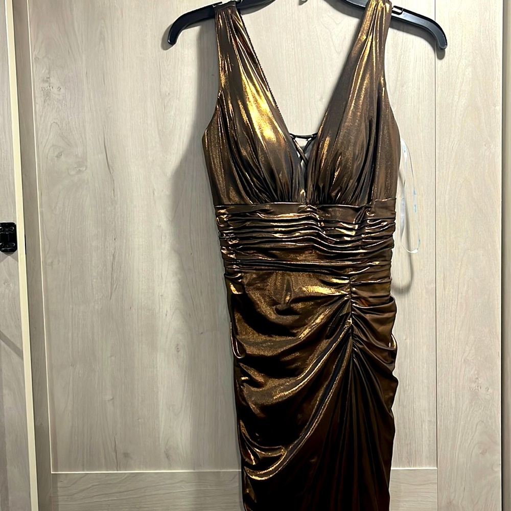 Camille bronze slit mermaid style